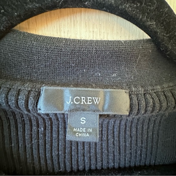 J.Crew Collared Tencel Black Short Sleeve Black Sweater Size Small  1546 - Picture 9 of 9